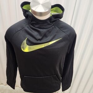 NWat Nike Kids Dri Fit  Black Hoodie with Green Accents